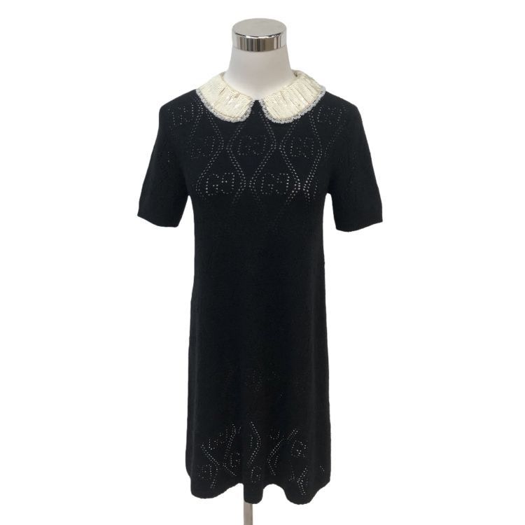 Gucci Gucci GG Knit Mini Dress with Sequin Collar XS Size XS / US 0-2 / IT 36-38 - 1 Thumbnail