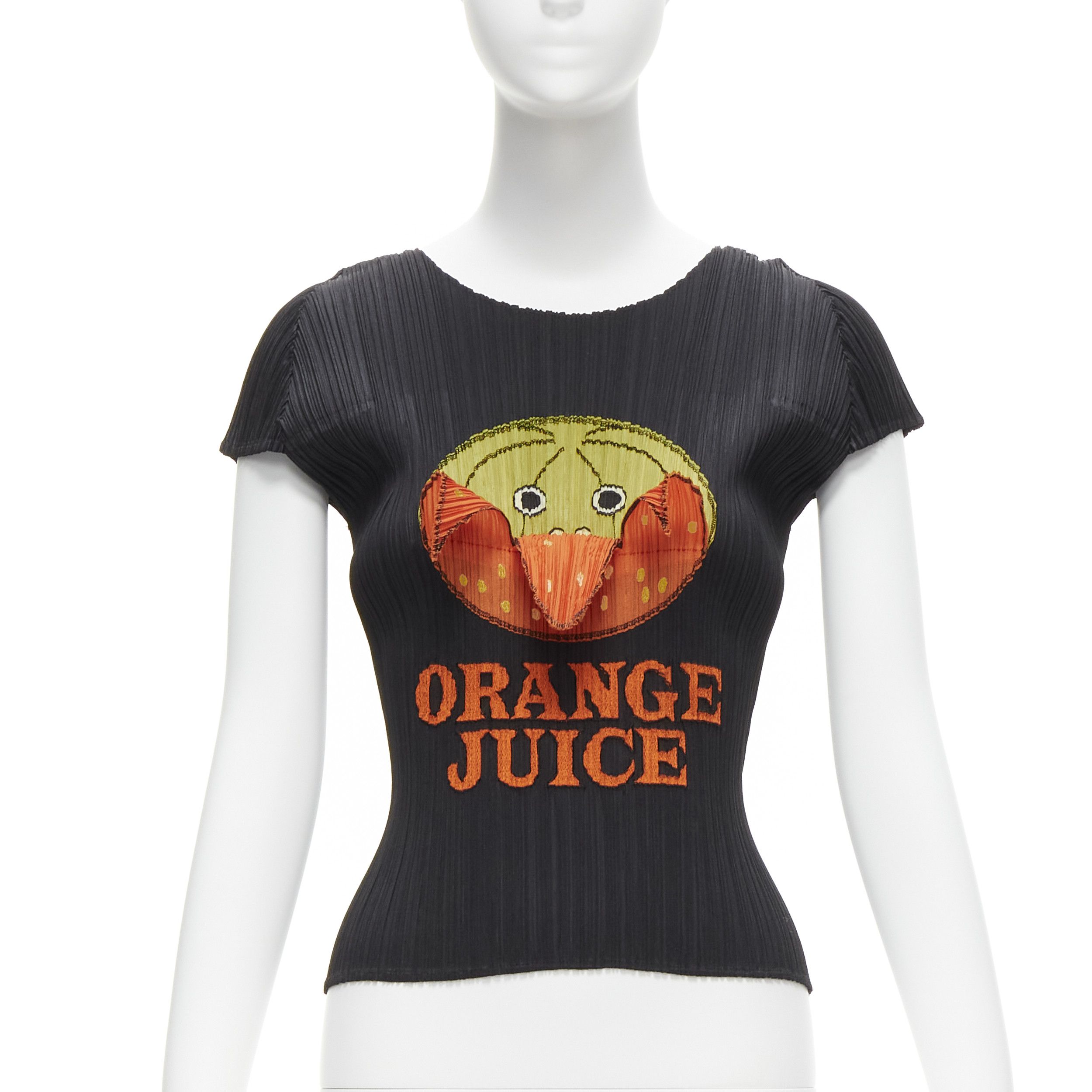 Issey Miyake rare ISSEY MIYAKE Pleats Please 2008 Vintage Orange Juice peelable black top JP3 Size M / US 6-8 / IT 42-44 - 1 Thumbnail