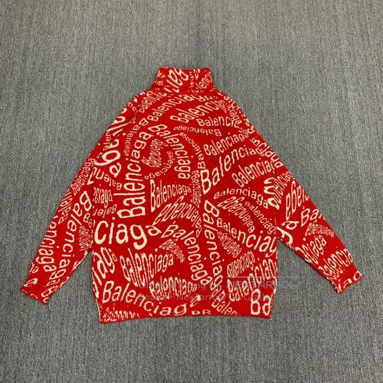 Balenciaga Balenciaga White and Red Barrage Full-Printed Logo Knit Sw Size US S / EU 44-46 / 1 - 2 Thumbnail