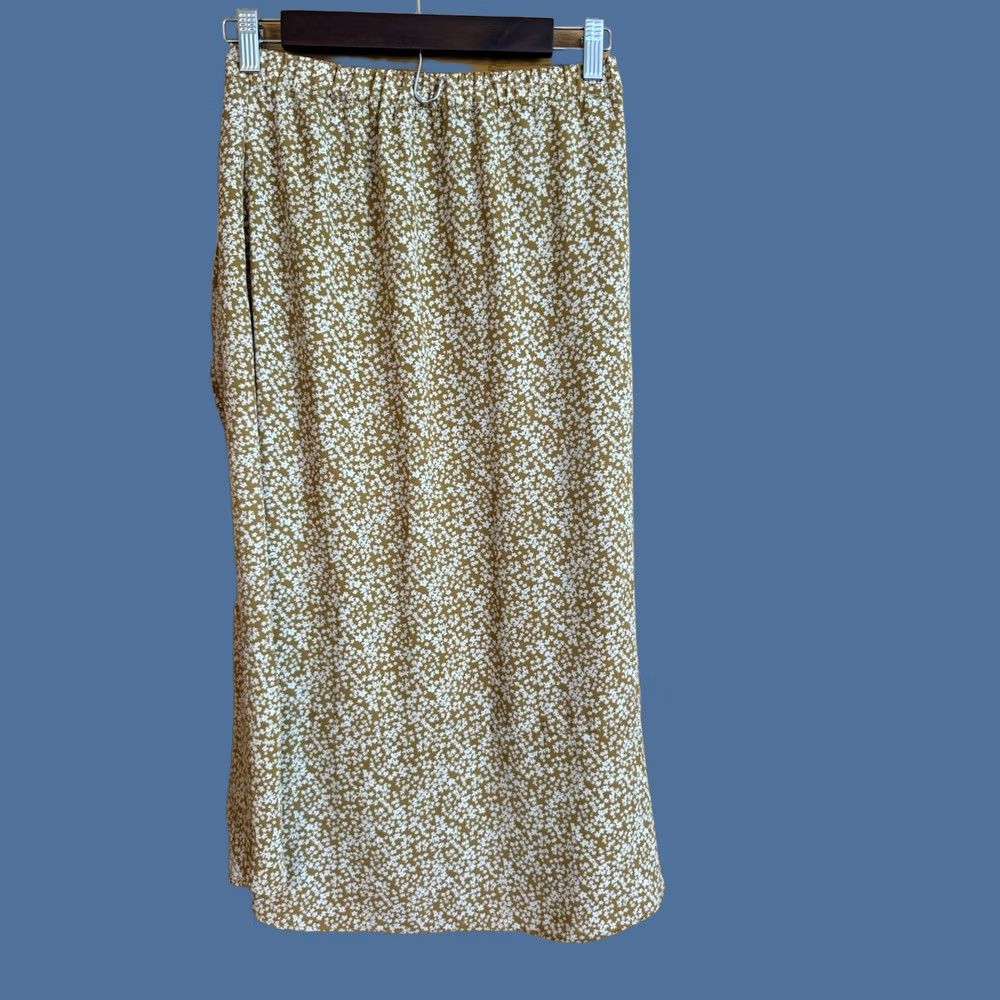 Vintage Wishlist Skirt Midi Floral Yellow White Chiffon Ruffle Elastic Waist Boho Cottagecore Womens S Size 28" / US 6 / IT 42 - 1 Thumbnail
