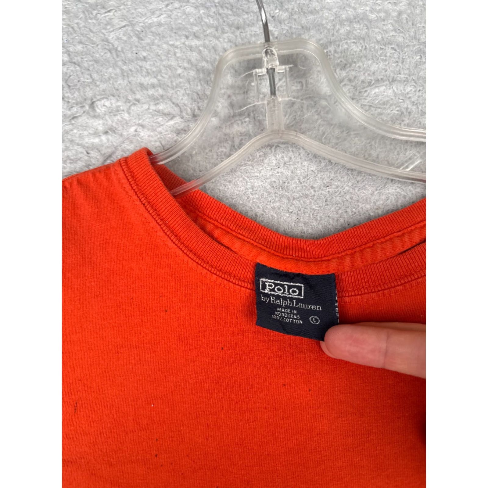 Ralph Lauren VINTAGE Nike Shirt Adult Large Orange Long Sleeve Crew Neck Cotton READ Size US L / EU 52-54 / 3 - 7 Thumbnail