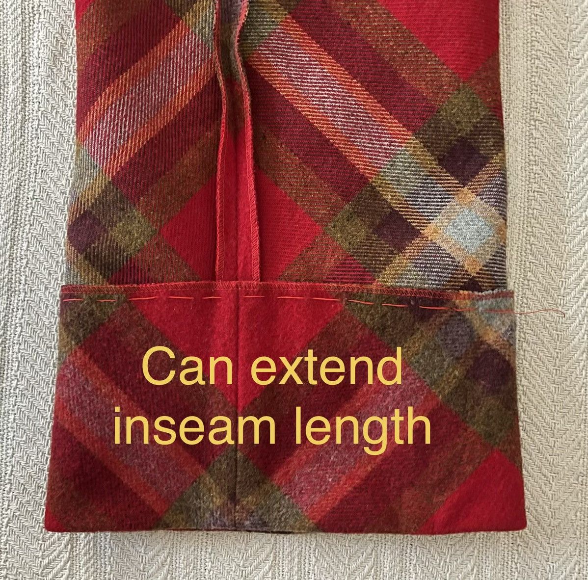 Other John Scher Pants, US Men Small , Bias Cut Wool, Red Plaid Size US 28 / EU 44 - 9 Thumbnail