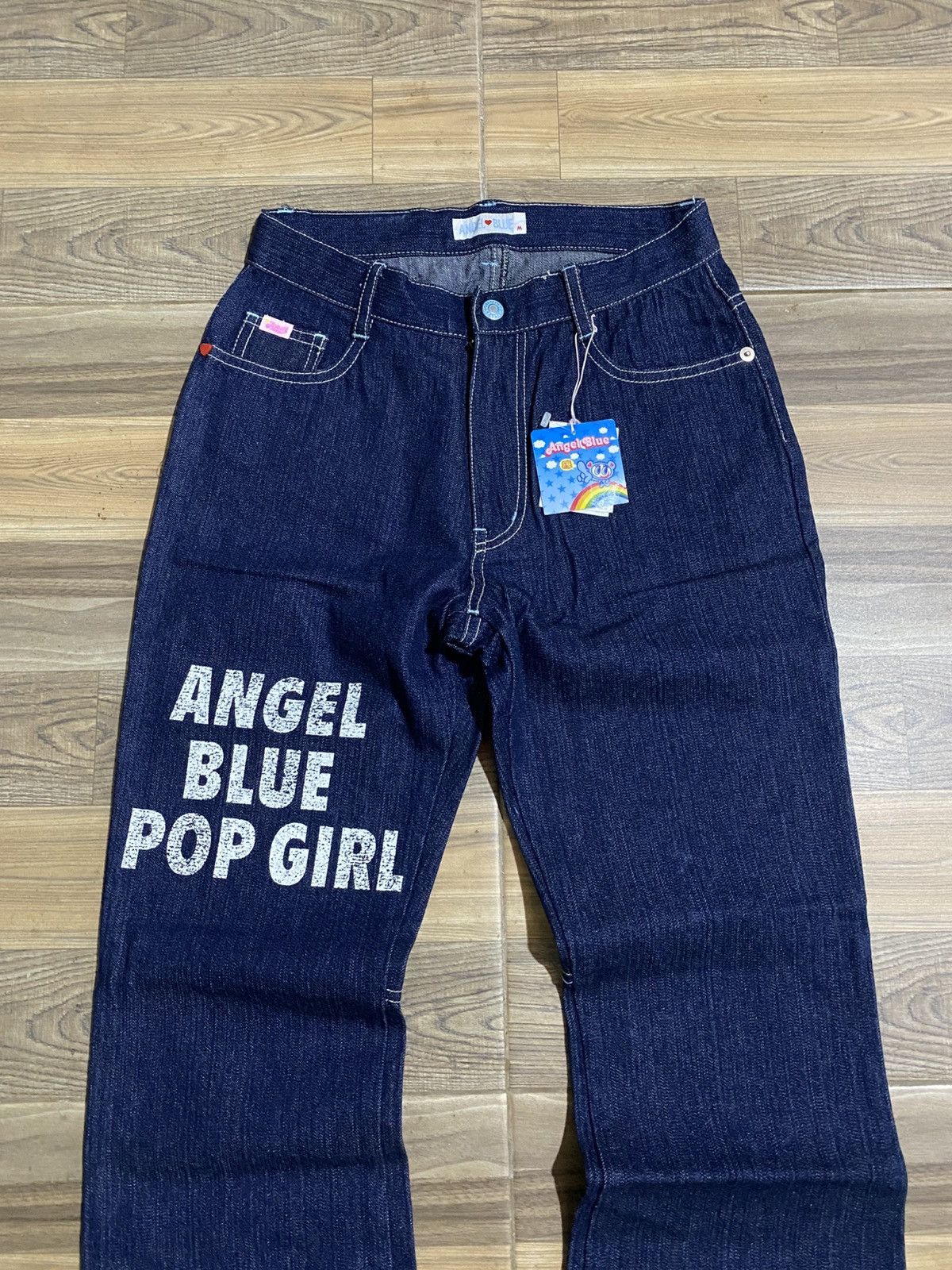DEAD STOCK ANGEL BLUE POP GIRL FLARED JEANS Womenswear