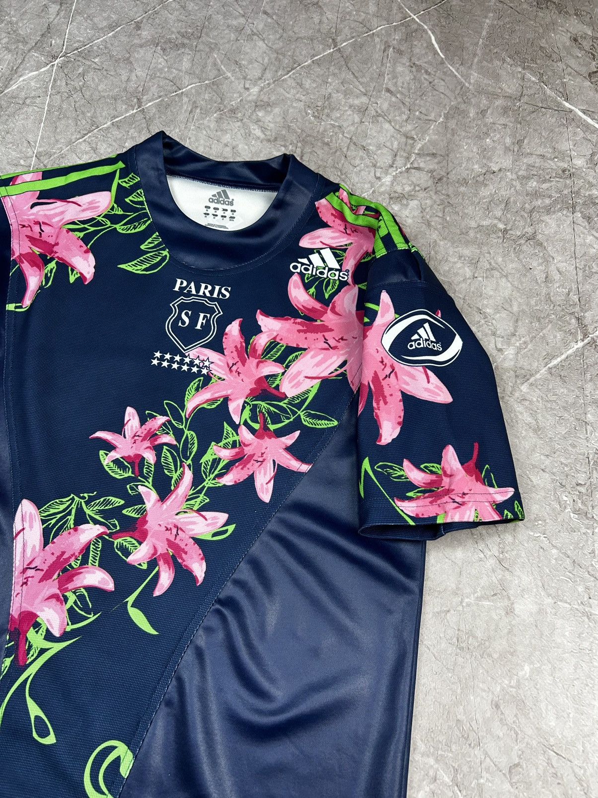 Adidas × Vintage Vintage Adidas Paris Rugby Union Jersey Shirt Over Print Size US M / EU 48-50 / 2 - 5 Thumbnail