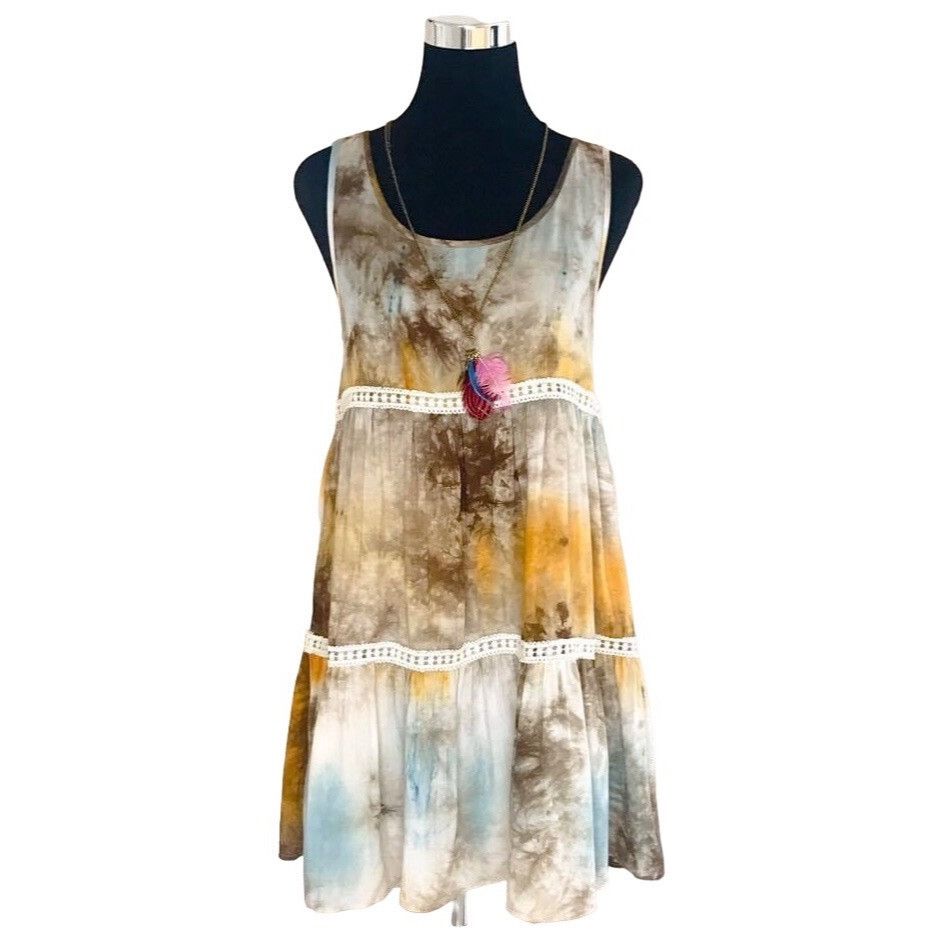 Other NWT Tie Dye Mini Slip Dress | Coastal Cowgirl Boho Cottageco Size S / US 4 / IT 40 - 4 Thumbnail
