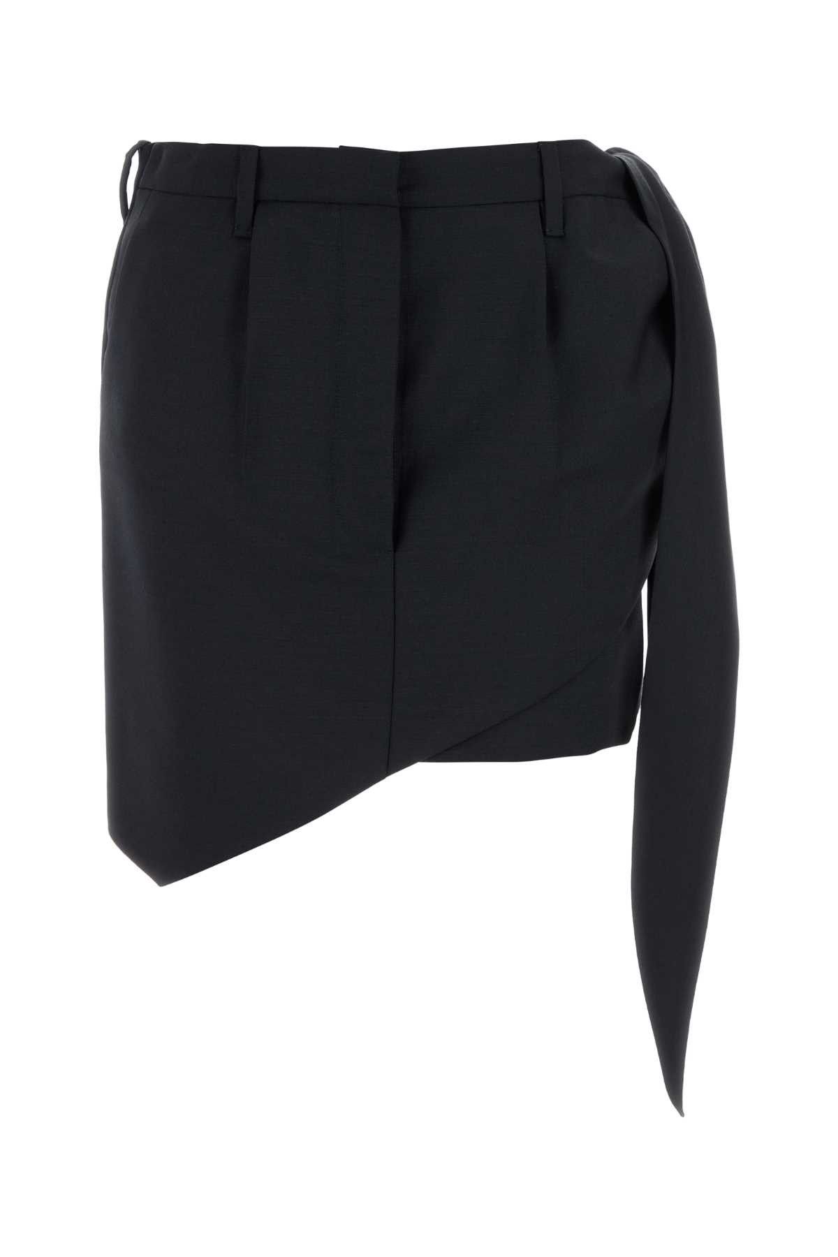 Prada Midnight Blue Mohair Blend Mini Skirt Size 28" / US 6 / IT 42 - 1 Thumbnail