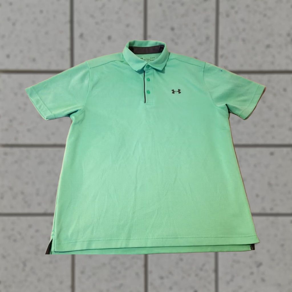 Under Armour VINTAGE? Under Armour Polo Shirt L Large Green Athletic Golf Mens Size US L / EU 52-54 / 3 - 1 Thumbnail