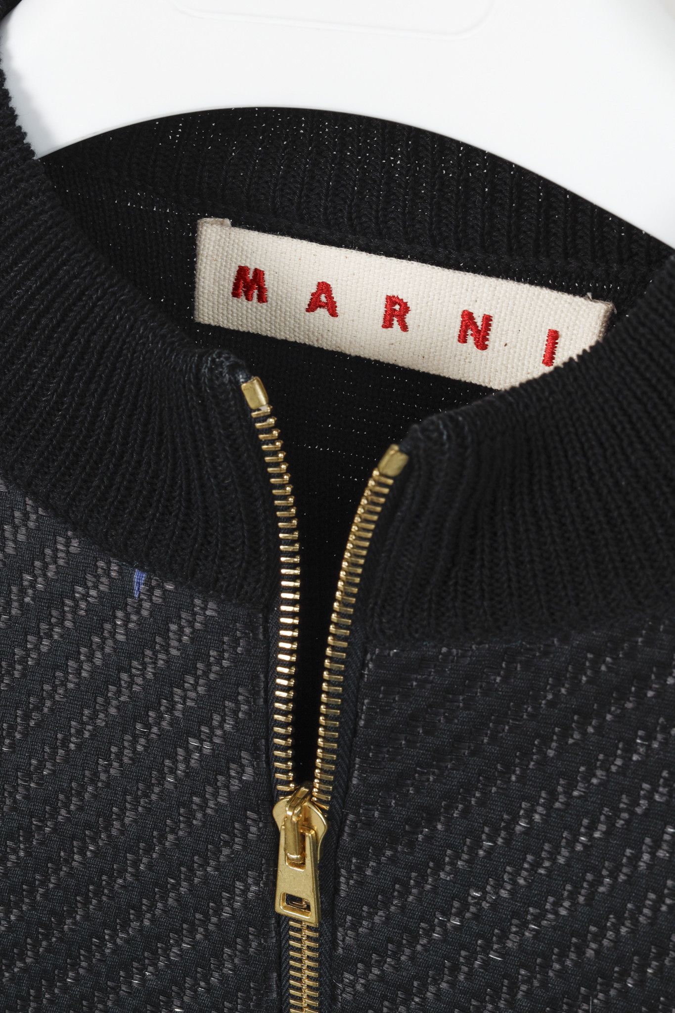 Marni Marni Resort 2015 Black Floral Graphic Knit Bomber Jacket Size XS / US 0-2 / IT 36-38 - 4 Thumbnail