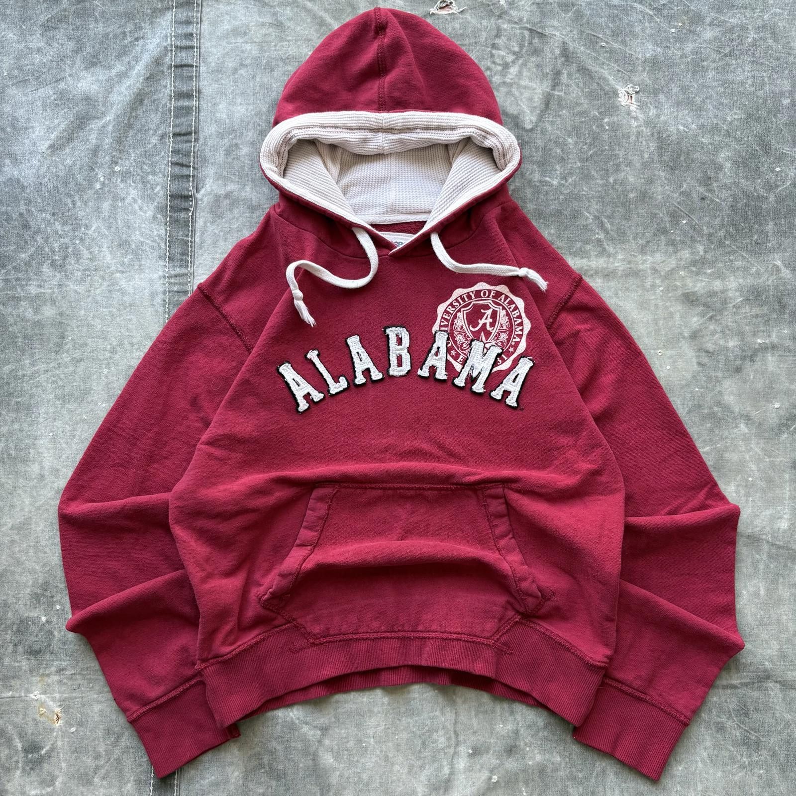 Vintage Vintage Y2K Alabama Crimson Tide Grunge Thermal Lined Hoodie Size M / US 6-8 / IT 42-44 - 1 Thumbnail