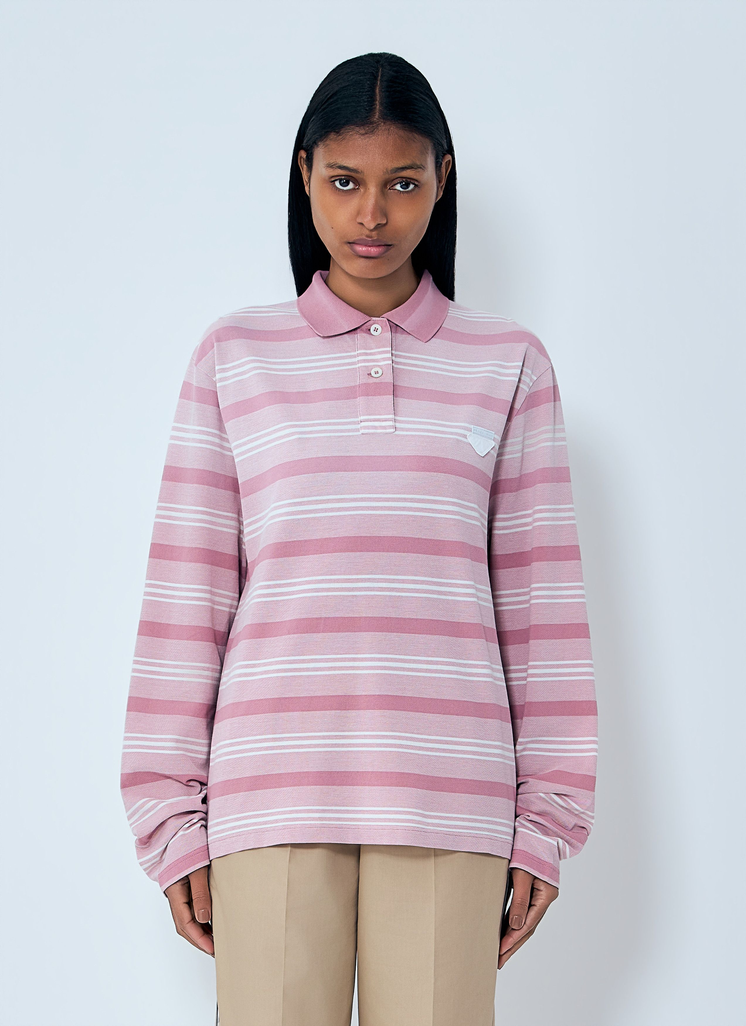 Prada Striped Piqué Polo Shirt Size M / US 6-8 / IT 42-44 - 1 Thumbnail