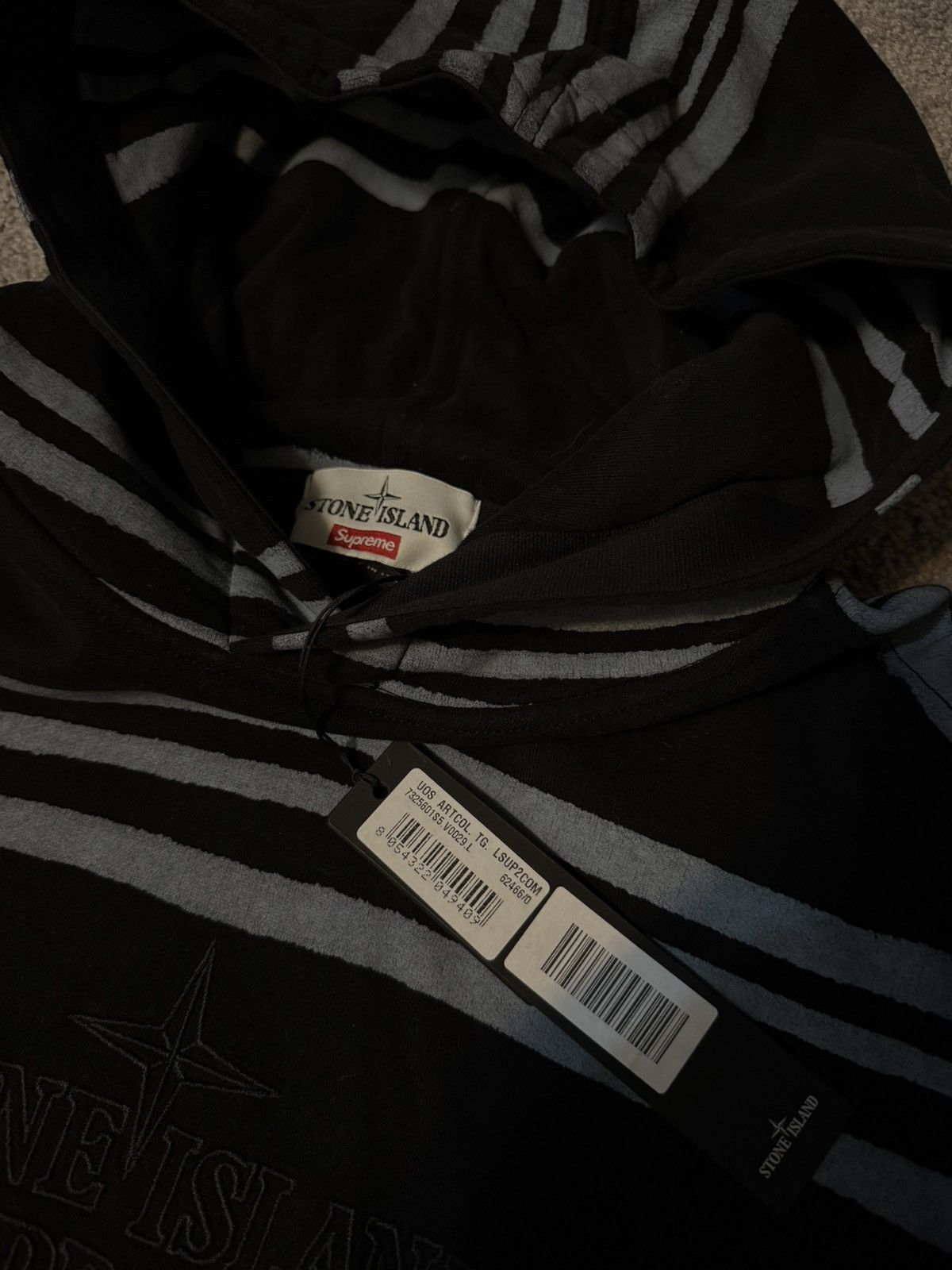 Stone Island × Supreme Supreme x Stone Island Warp Stripe Hoodie Size US L / EU 52-54 / 3 - 4 Thumbnail