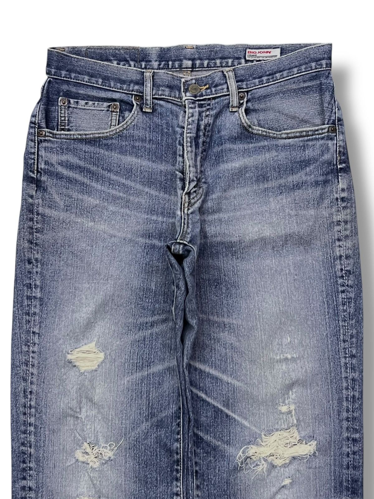Big John Loose Vintage Big John - Faded Wash, Distressed Denim Size US 32 / EU 48 - 4 Thumbnail