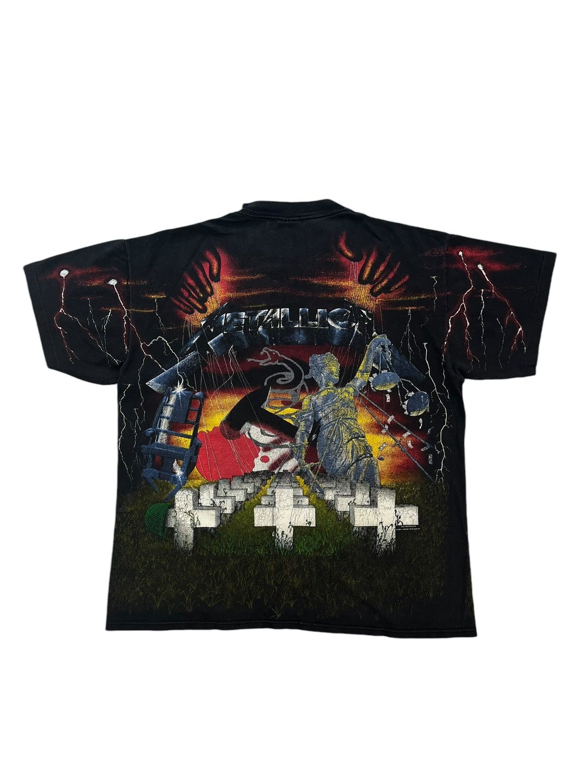 Band Tees × Metallica × Vintage 1991 Metallica Vintage AOP T-shirt XL Wild Oats Size US XL / EU 56 / 4 - 2 Thumbnail
