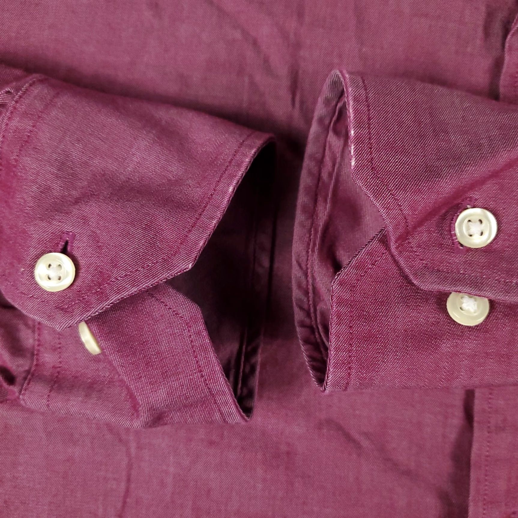 Tommy Hilfiger Tommy Hilfiger Shirt Mens 16.5 Burgundy Dress Button-Down Long Sleeve Non-Iron Coleur Red Classic American Size 42R - 3 Thumbnail