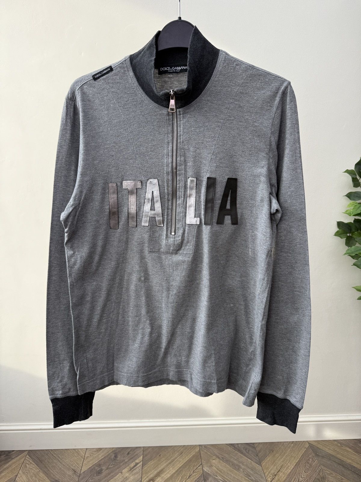 Dolce & Gabbana Vintage Dolce Gabbana Italia Big Logo 1/4 Zip long sleeve Size US M / EU 48-50 / 2 - 1 Thumbnail