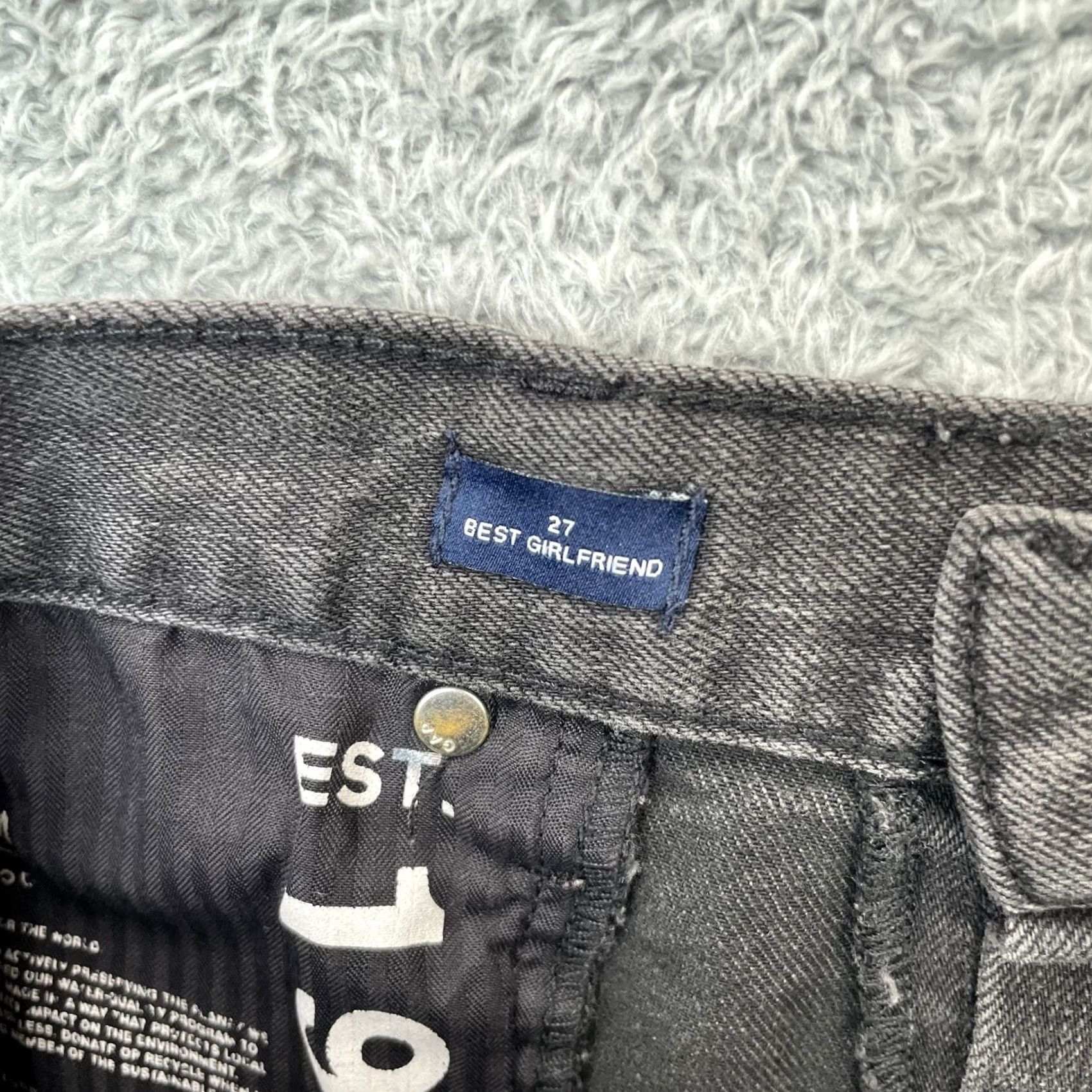 Gap Gap Jeans Womens 27 Gray Best Boyfriend Skinny Leg Denim Cotton Stretch Mid Rise Jeans Size 24" / US 00 / IT 34 - 4 Thumbnail