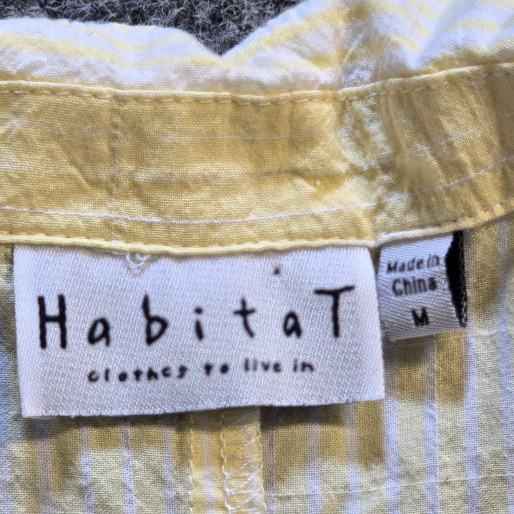 Habitat Habitat Women's Blouse Shirt Yellow Stripe 3/4 Sleeve Button Lagenlook Casual Career M Size M / US 6-8 / IT 42-44 - 3 Thumbnail