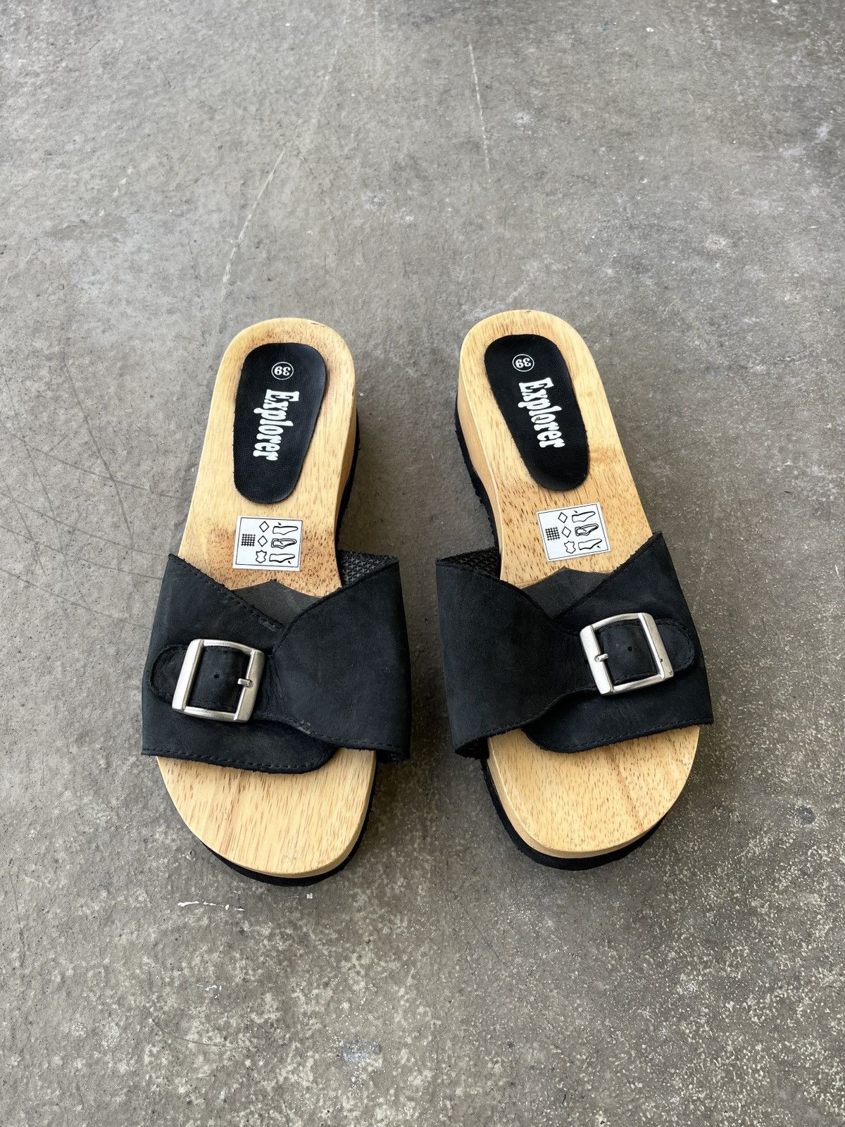 Vintage y2k Wooden Mules Vintage Size US 8 / IT 38 - 2 Thumbnail