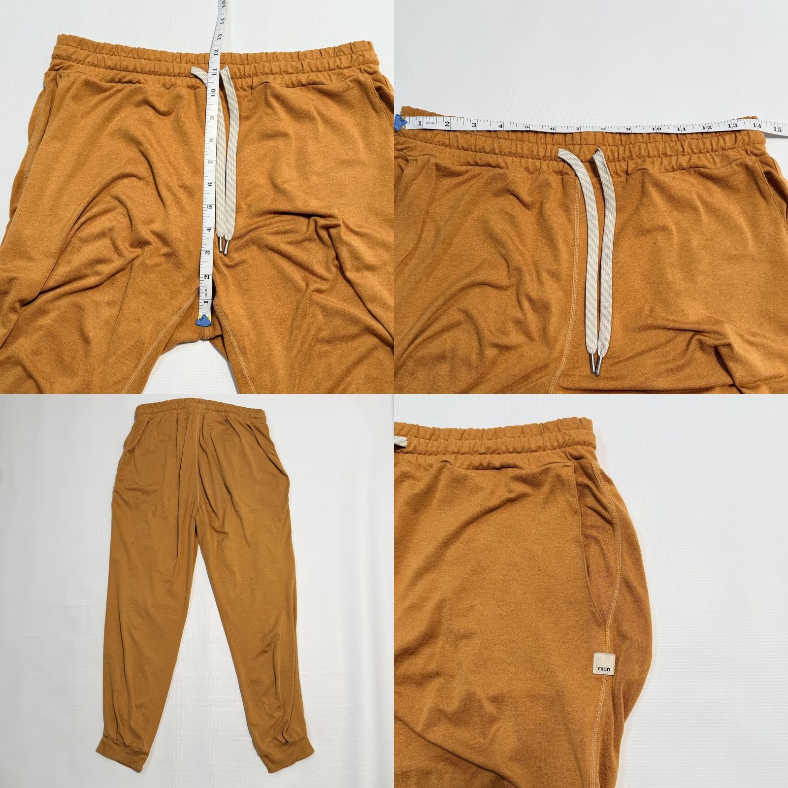 Vuori Vuori Jogger Pants Mens Athletic Drawstring Pockets Brown Gold 30in Inseam 26in Jersey Pocketed Pockets Elastic Waist Size US 30 / EU 46 - 8 Thumbnail