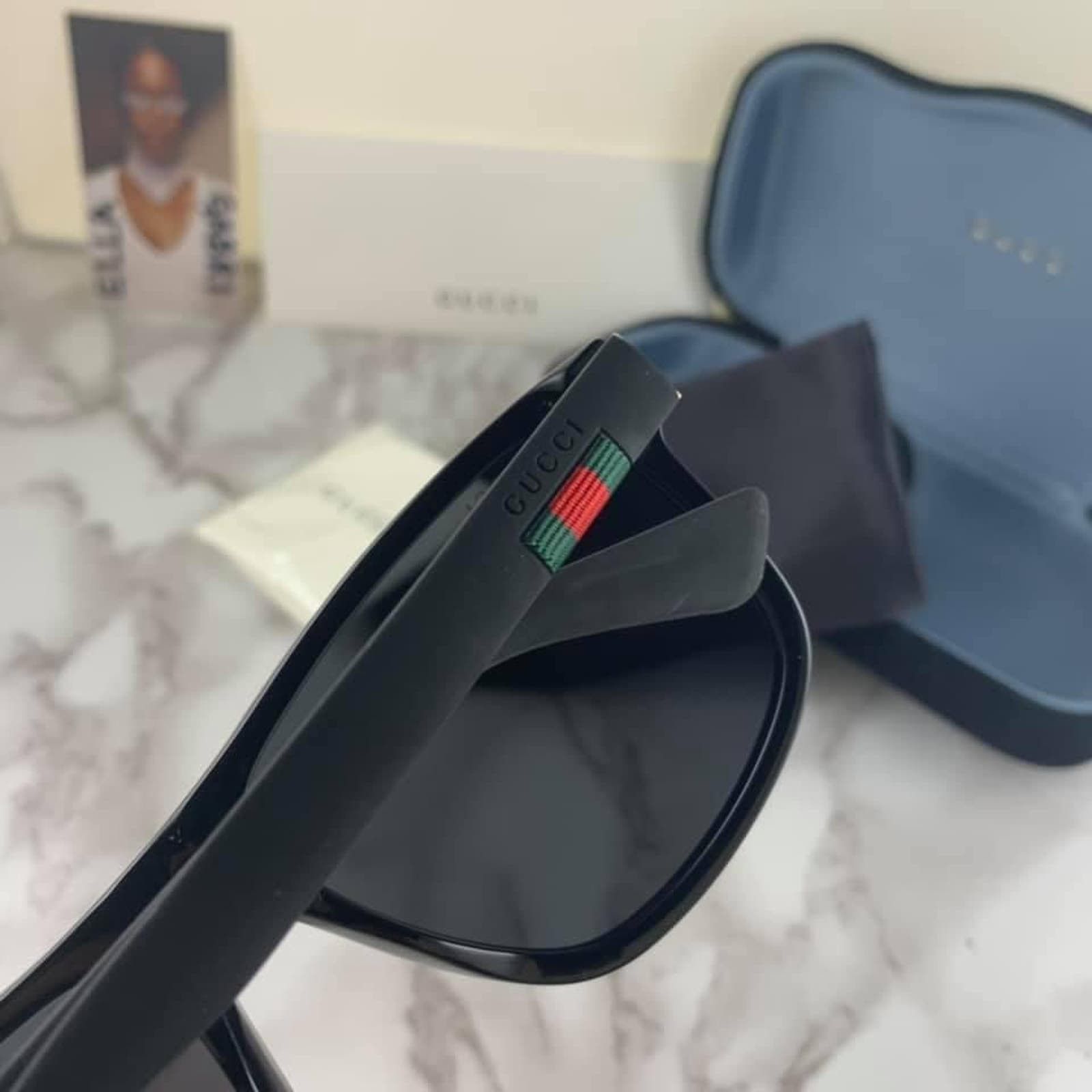 Gucci NEW Gucci GG0010S Black Unisex Sunglasses Size ONE SIZE - 4 Thumbnail