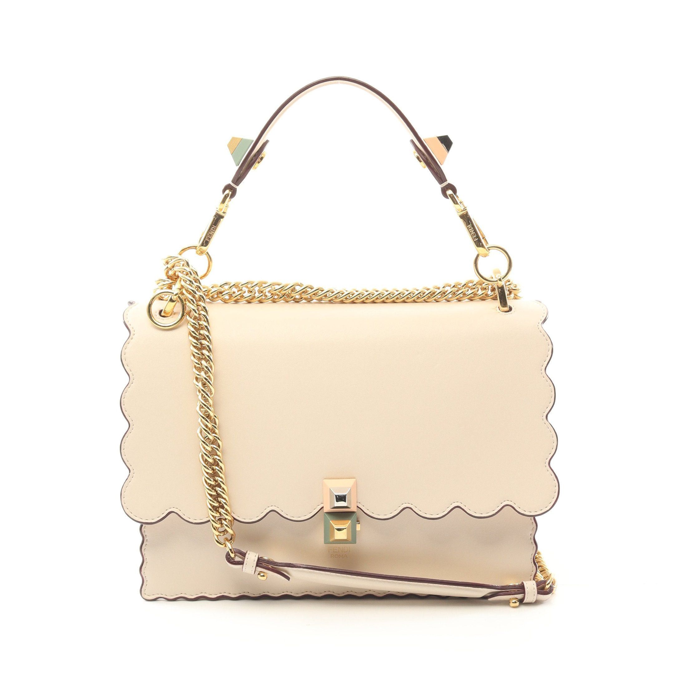 Fendi Fendi Kan I Handbag Leather Light Beige Size ONE SIZE - 1 Thumbnail