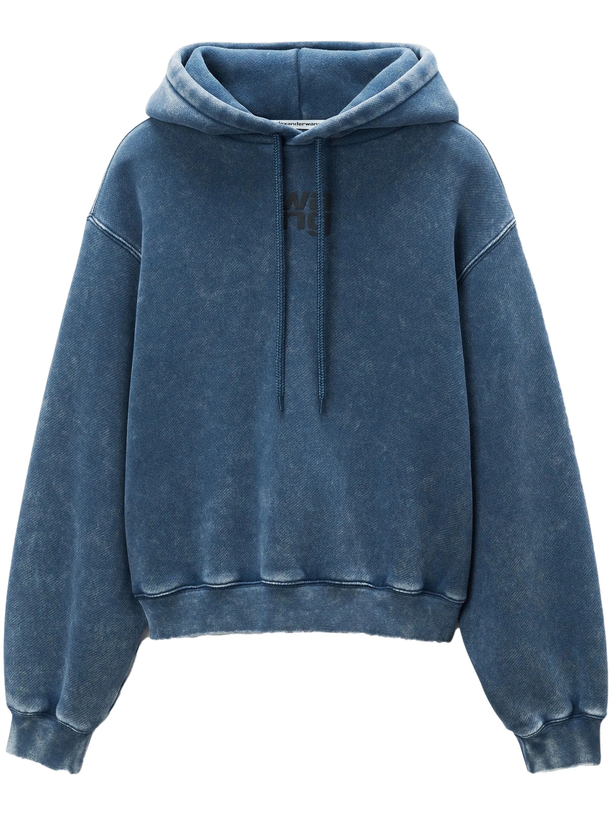 Alexander Wang o1s22i1n0225 Boxy Hoodie in Blue Size XXS / US 00 / IT 34 - 1 Thumbnail