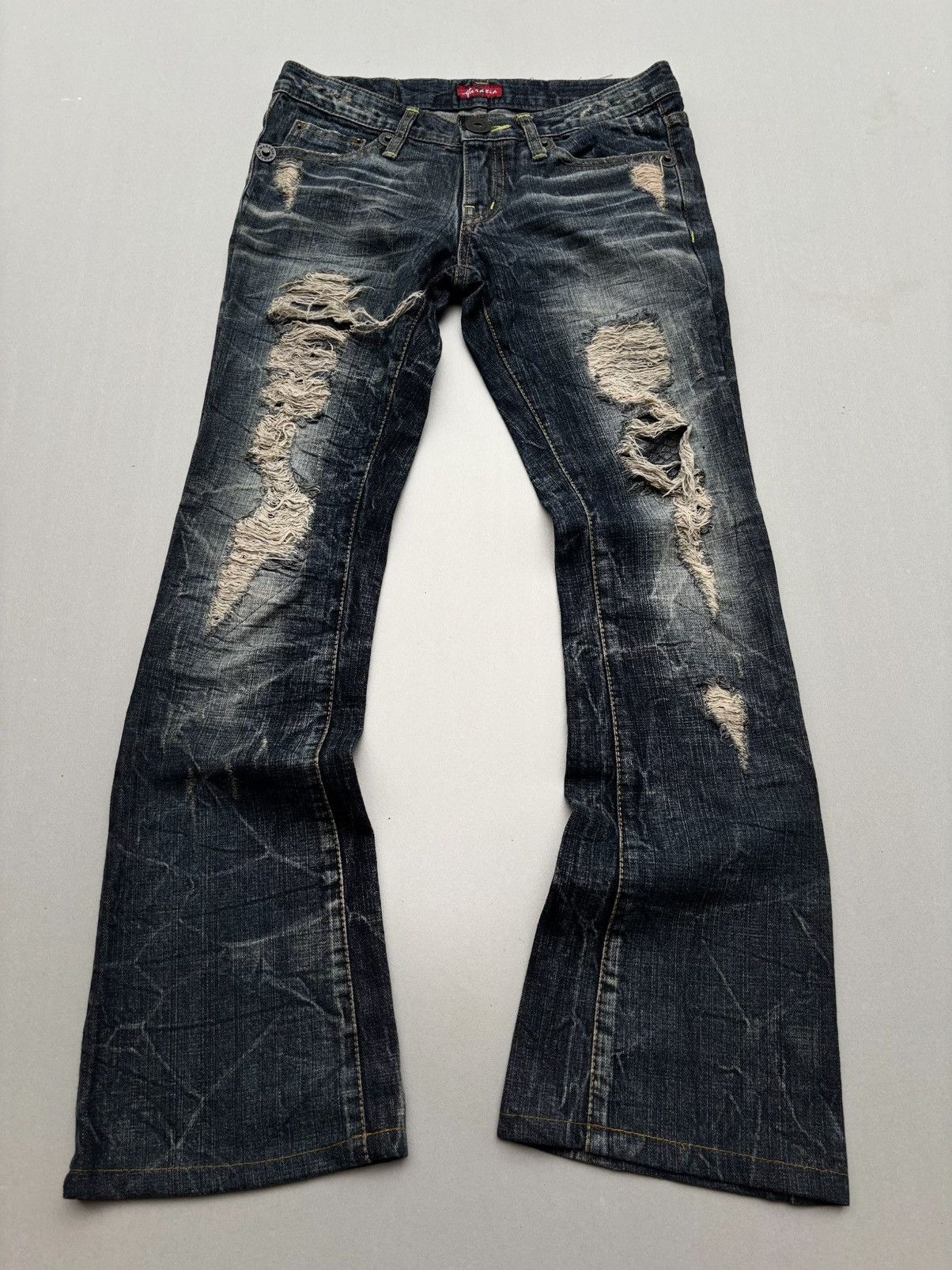 Japanese Brand Maraxia distressed flare jeans Size US 26 / EU 42 - 1 Thumbnail