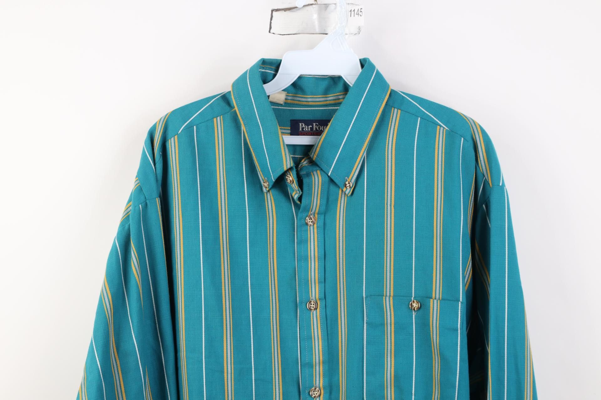 Vintage Vintage 90s Streetwear Block Collared Button Down Shirt USA Size US XL / EU 56 / 4 - 2 Thumbnail
