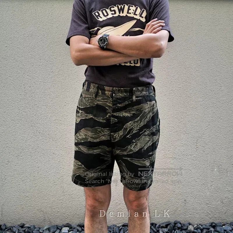 Freewheelers Freewheelers Tiger Camouflage Cargo Shorts. Size US 34 / EU 50 - 2 Thumbnail