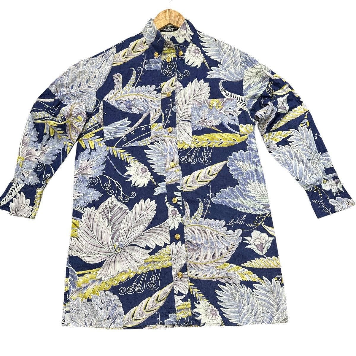 Salvatore Ferragamo Vintage 1990s Salvatore Ferragamo Floral Botanical Cotton Size US XS / EU 42 / 0 - 1 Thumbnail