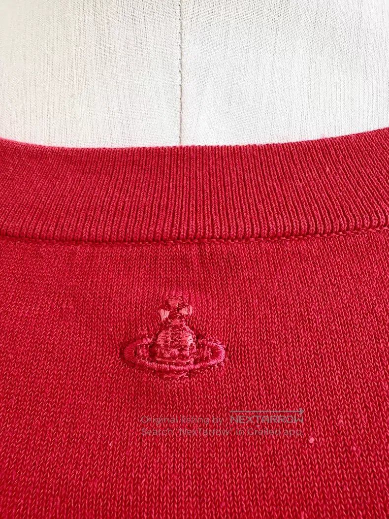 Vivienne Westwood Vivienne Westwood Bright Red Short Sleeve Knit Sweater Size L / US 10 / IT 46 - 6 Thumbnail