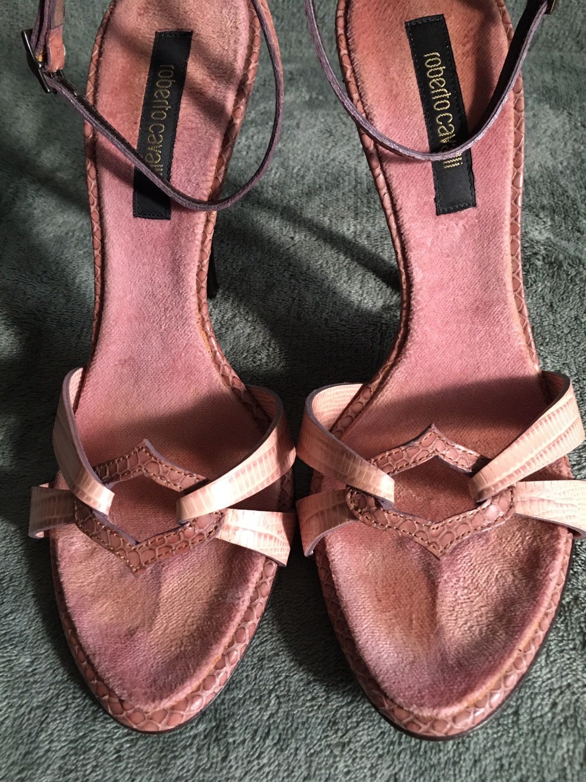 Roberto Cavalli Roberto Cavalli Snakeskin Strappy Leather Heels Sandals EU37 Size US 7 / IT 37 - 9 Thumbnail