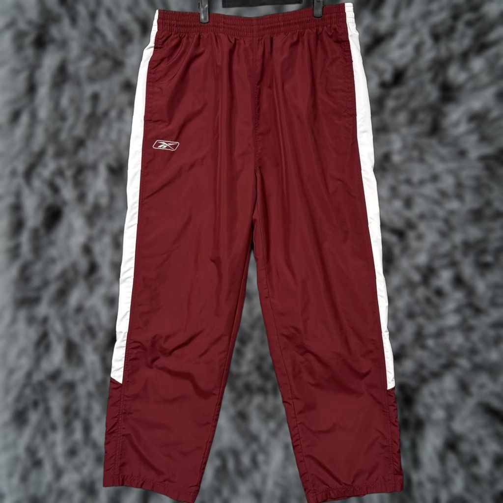 Reebok VINTAGE Reebok Track Pants Mens XL Red Side Stripe Zip Ankle Pockets Athletic Slim Straight Size US 36 / EU 52 - 1 Thumbnail