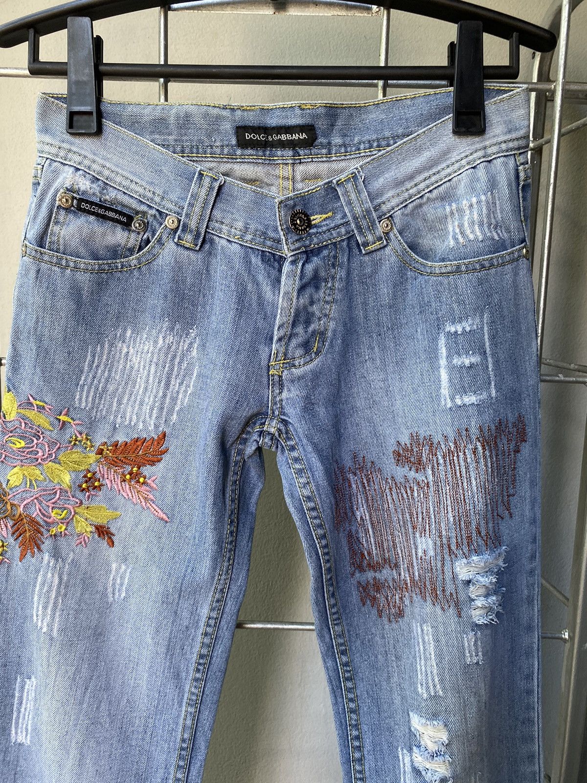 Dolce & Gabbana Dolce & Gabbana Y2K embroidery denim jeans Size 29" - 3 Thumbnail