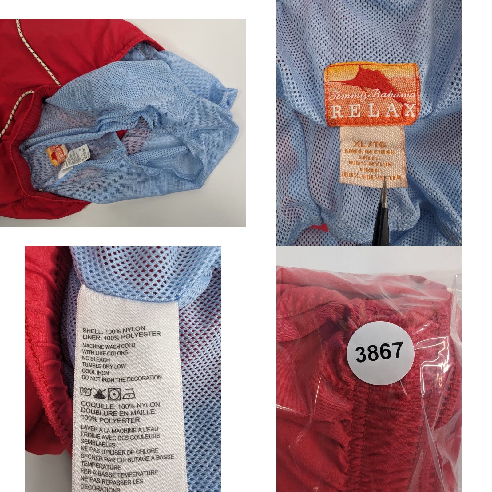 Tommy Bahama Tommy Bahama Relax Swim Liner Trunks Short Men's XL Red Cargo Drawstring Size US 36 / EU 52 - 8 Thumbnail