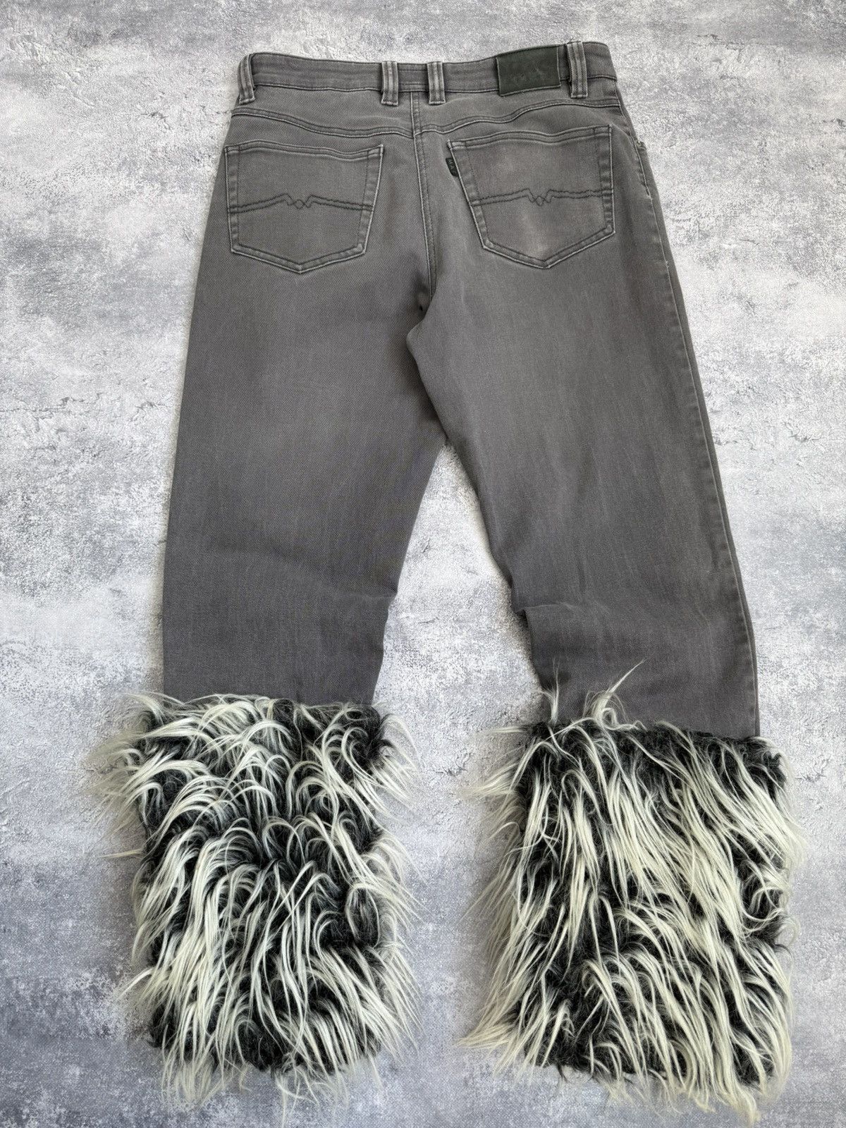 Hysteric Glamour VTG BALENCI X RICK OWENS STYLE MOHAUR FUR JEANS 90S Y2K Size US 32 / EU 48 - 15 Thumbnail