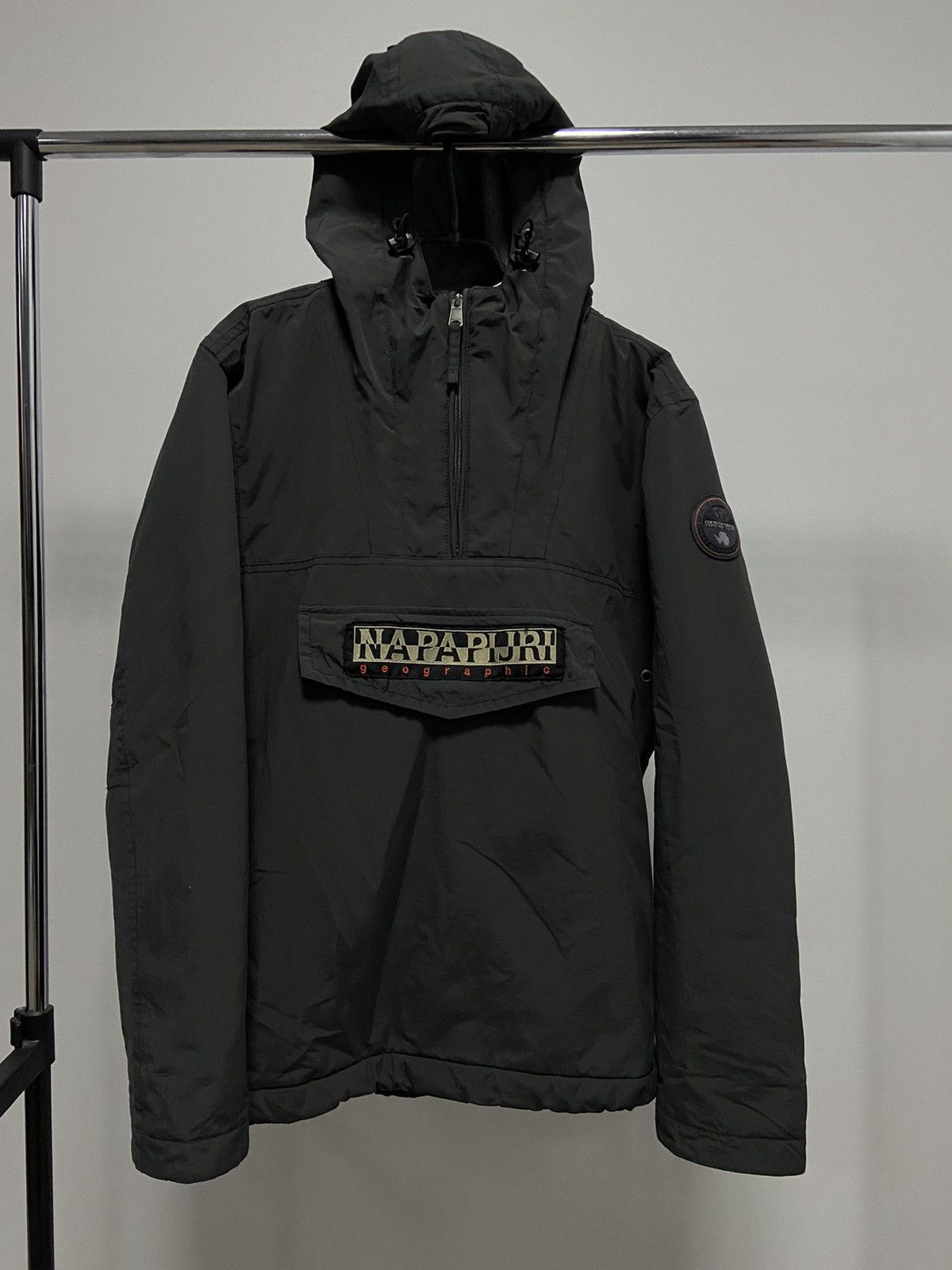 Napapijri × Vintage Napapijri anorak Jacket big Logo pocket Vintage fleece Size US S / EU 44-46 / 1 - 1 Thumbnail