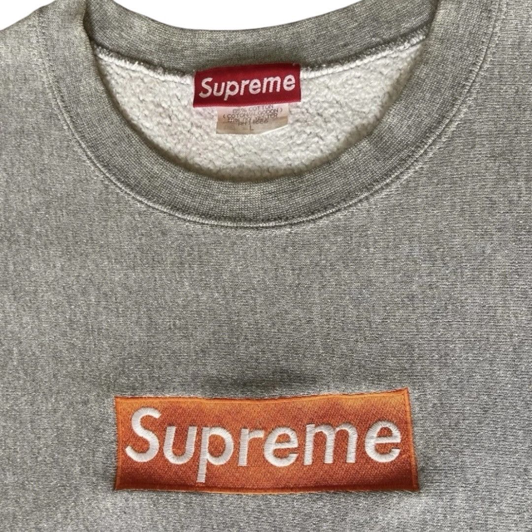 Supreme VINTAGE 1995 Supreme Orange on Grey Box Logo Sweatshirt Size US L / EU 52-54 / 3 - 2 Thumbnail
