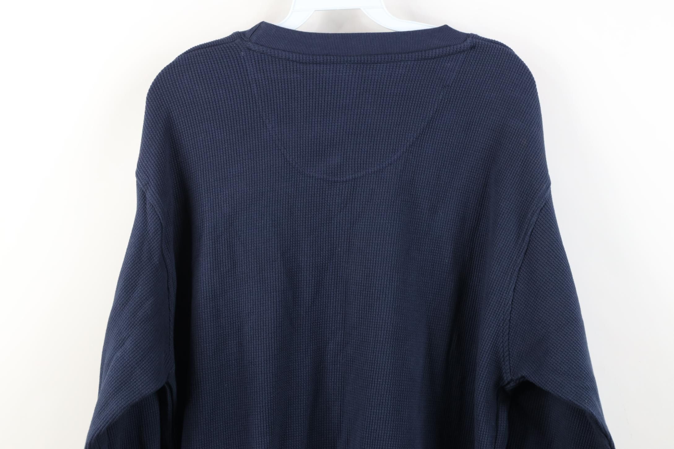 Vintage Deadstock Vintage 90s Y2K Waffle Knit Long Sleeve T-Shirt Size US M / EU 48-50 / 2 - 12 Thumbnail