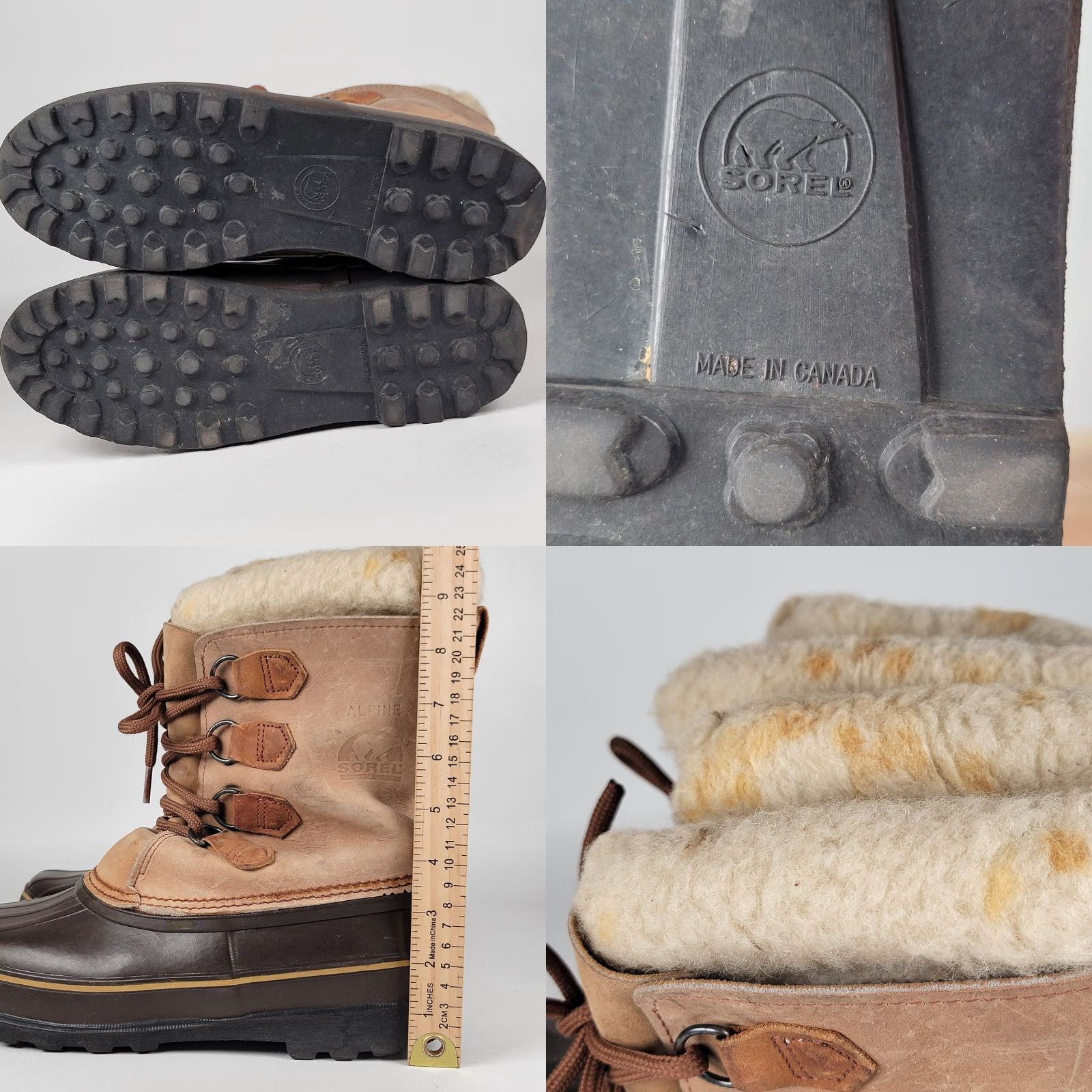 SOREL Sorel Caribou Boots Womens 6 Leather Waterproof Insulated Rubber Winter Brown/Tan Canada Size US 10 / IT 40 - 8 Thumbnail