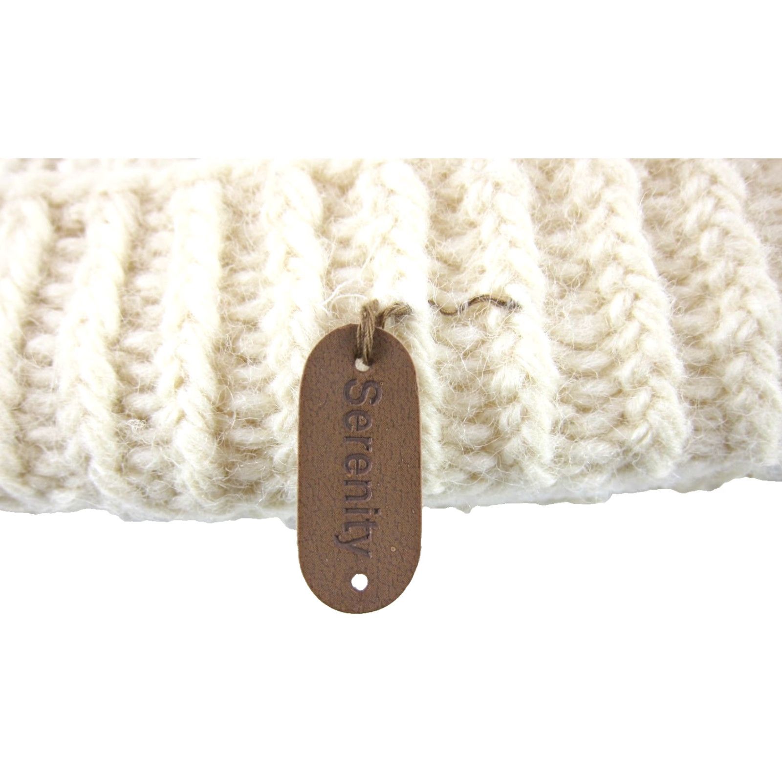 Vintage Serenity Tibet Beanie Hat One Size Ivory Wool Lined Pom Pom Hand Knit Nepal OS Women Size ONE SIZE - 5 Thumbnail
