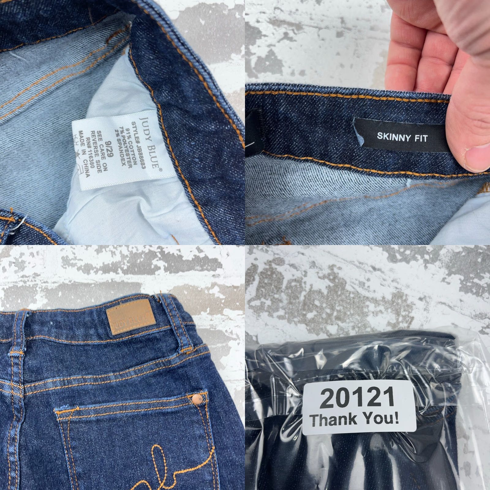 Vintage Judy Blue Jeans Women 29 Skinny Fit High Rise Dark Wash Stretch Denim Pants Size 29" - 9 Thumbnail