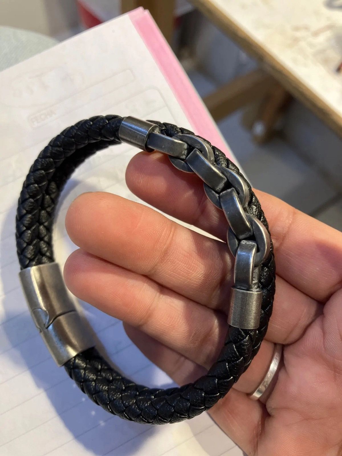 Leather Multi Layered Chain Bracelet Size ONE SIZE - 8 Thumbnail