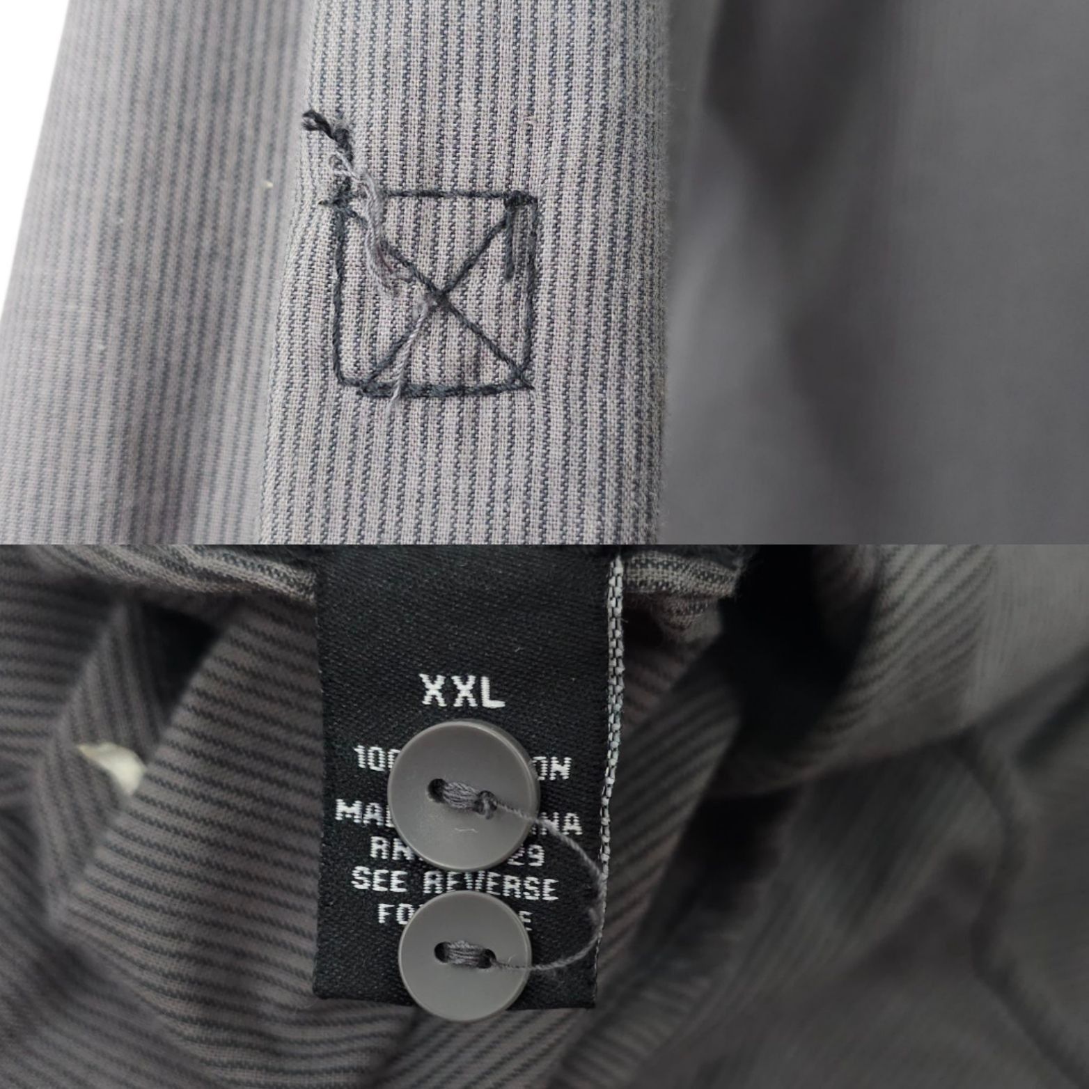 Carbon Carbon Slim Fit Button Front Shirt Mens XXL READ Tab Sleeve Size US XXL / EU 58 / 5 - 8 Thumbnail