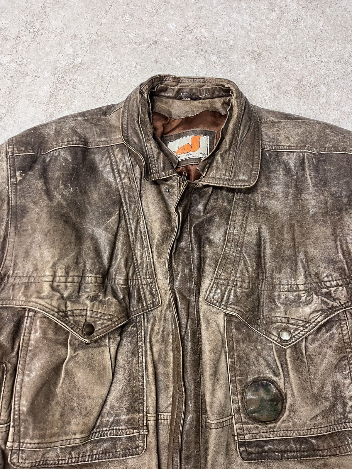 Vintage Vintage brown bomber leather jacket Size US L / EU 52-54 / 3 - 1 Thumbnail