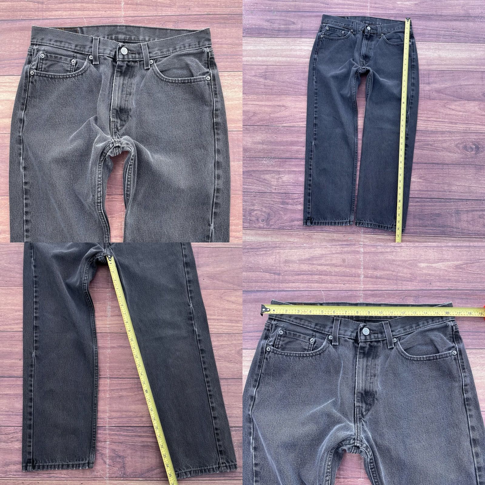 Levi's VINTAGE Levis 505 Jeans Mens Size 33 Black Denim Regular Straight Leg Faded Y2K Size US 33 - 8 Thumbnail