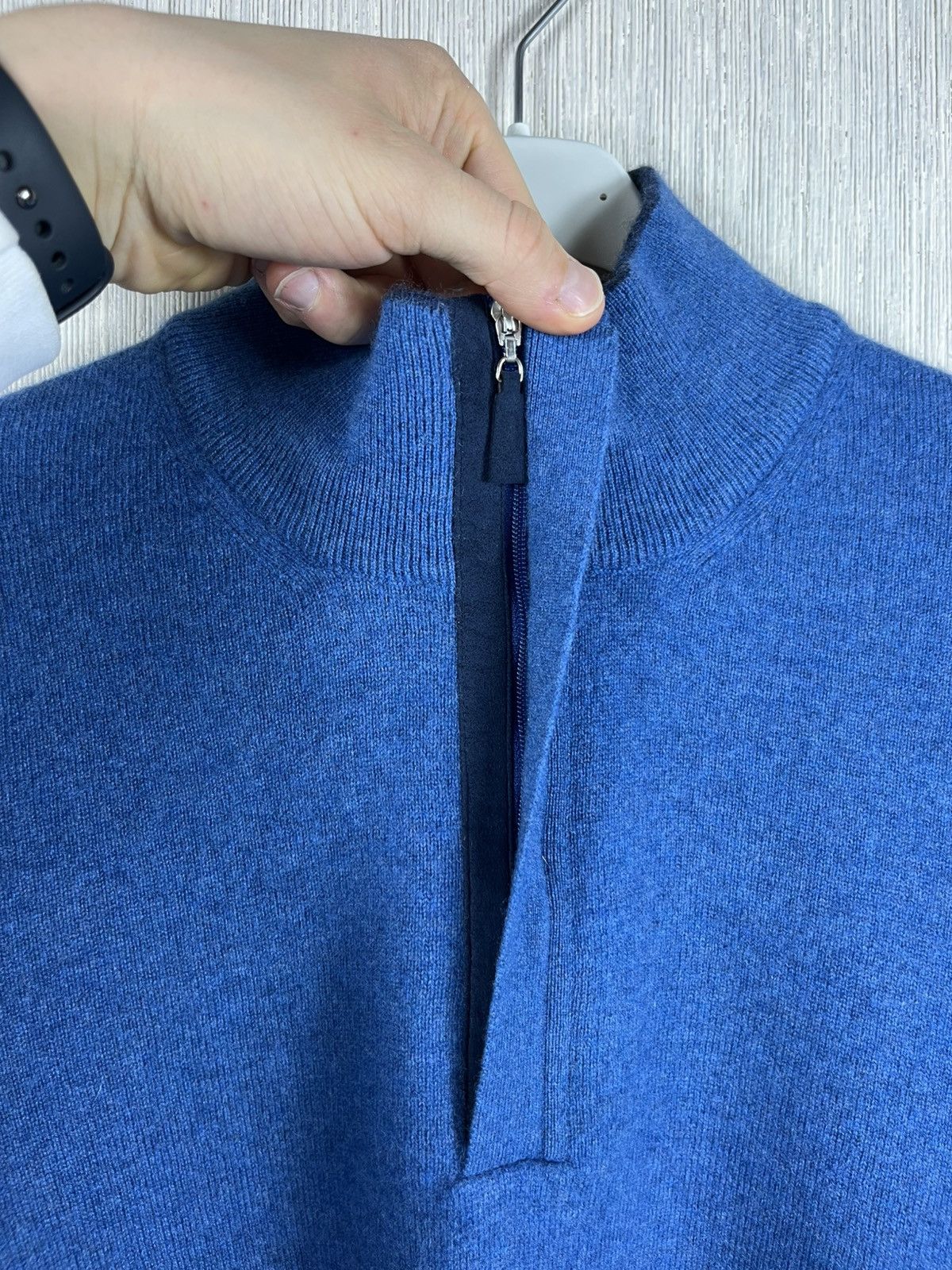 Gran Sasso Gran Sasso wool cashmere half zip sweater alcantara luxury Size US L / EU 52-54 / 3 - 13 Thumbnail