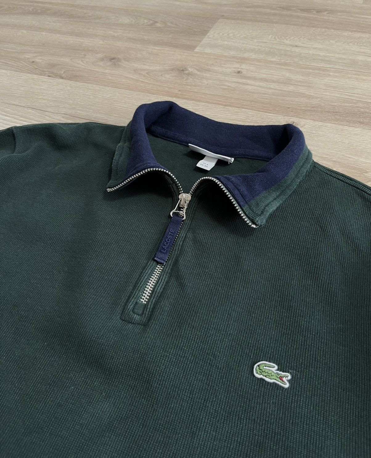 Lacoste Lacoste 1/4 Zip Green Pullover Size US XXL / EU 58 / 5 - 2 Thumbnail