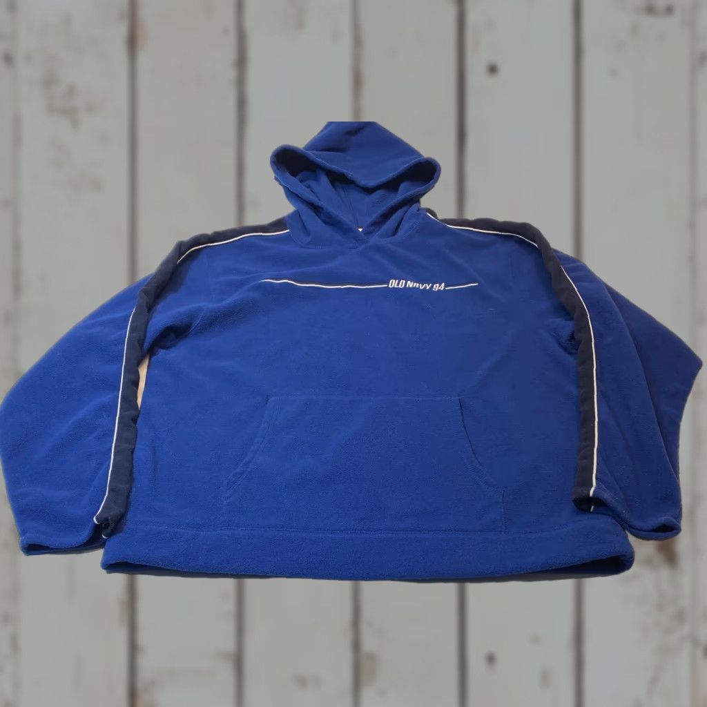 Old Navy Old Navy Hoodie Mens XL Blue Embroidered 94 Fleece Pullover Size US XL / EU 56 / 4 - 1 Thumbnail