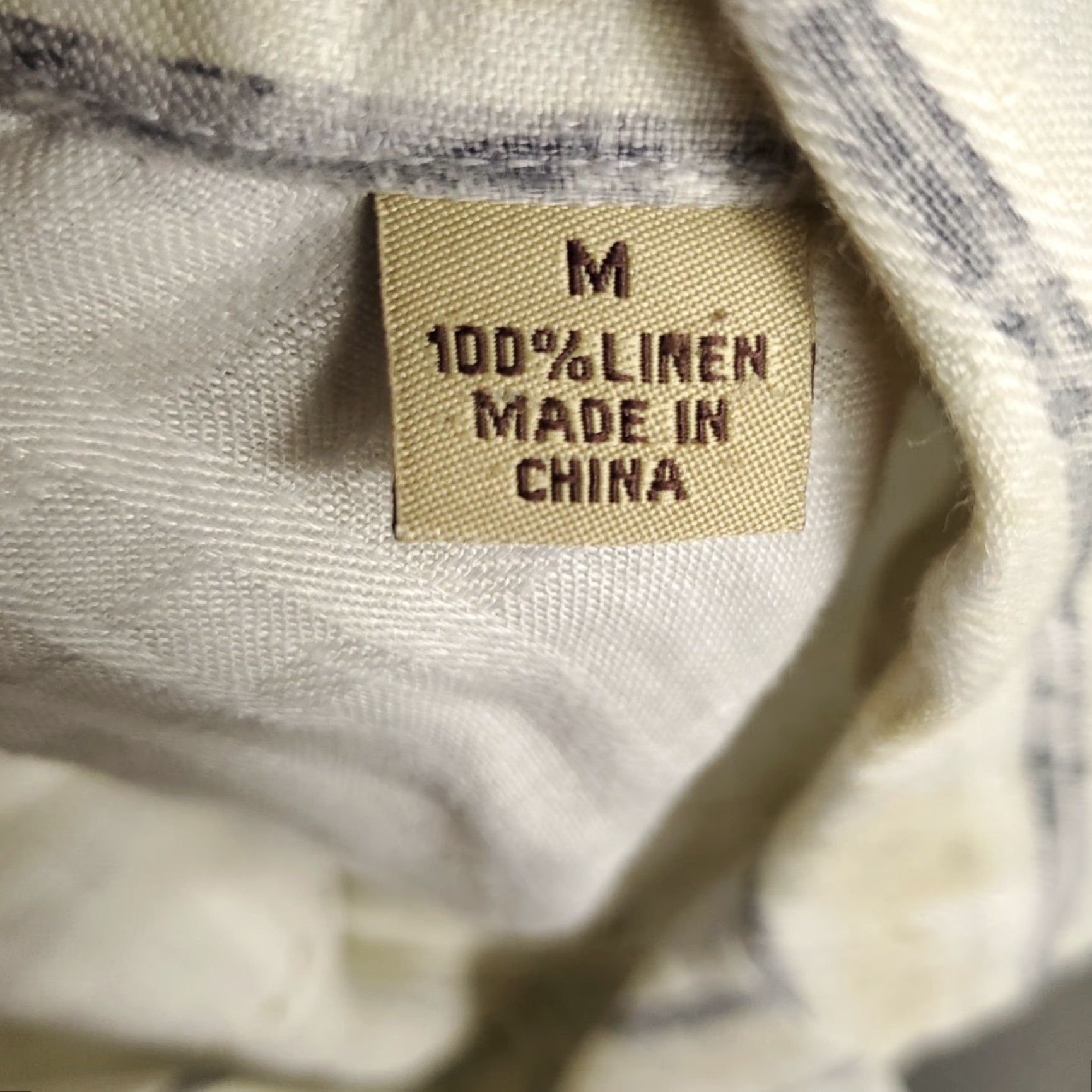 Tommy Bahama Tommy Bahama Shirt Mens Medium Beige Striped Linen Hawaiian Button Up Size US M / EU 48-50 / 2 - 7 Thumbnail